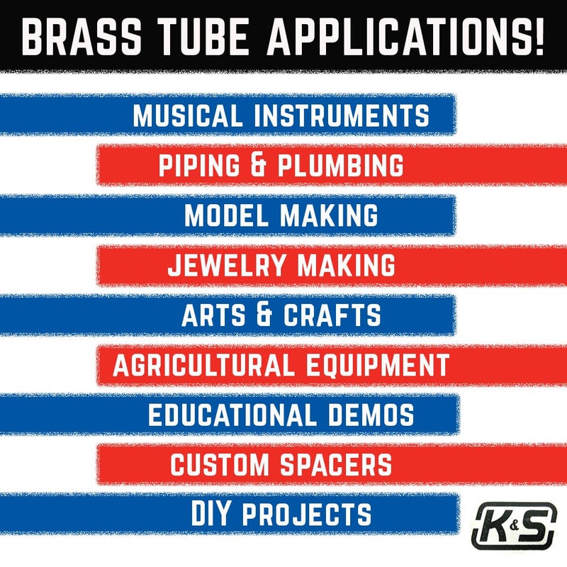 K & S Precision Metals K&S Precision Metals Round Brass Tube 8127 - 1/8" OD x 0.014" Wall x 12" Long - DIY Crafts, Plumbing, HVAC, Modeling, Made in USA - 1 Tube - Image 4